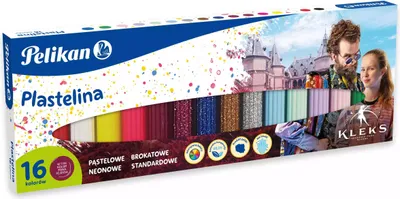 Obrázok produktu pre Pelikan Plastelina Kleks 16 kolorów do modelowania