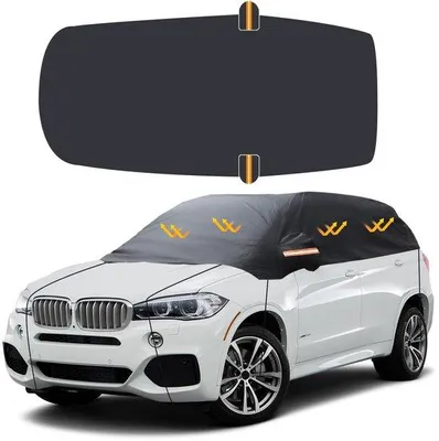 Produktbild von Ibenzoa® Sonnenschutz & Wetterschutz für Windschutzscheibe – 210D Oxford, wasserabweisend & reißfest, für Limousine & SUV, schützt Front-/Heckscheibe und Dach