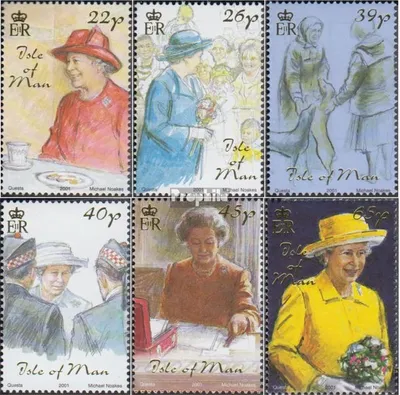 Produktbild von Briefmarken GB - Isle of Man 2001 Mi 943-948 (kompl.Ausg.) postfrisch Thronbesteigung
