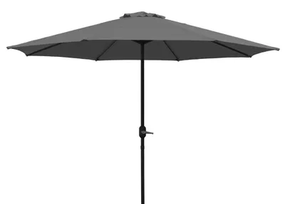 Produktbild von Marktschirm Sonnenschirm Grau 300 cm mit Kurbel, Knick und pulverbeschichtetem Stahlgestell