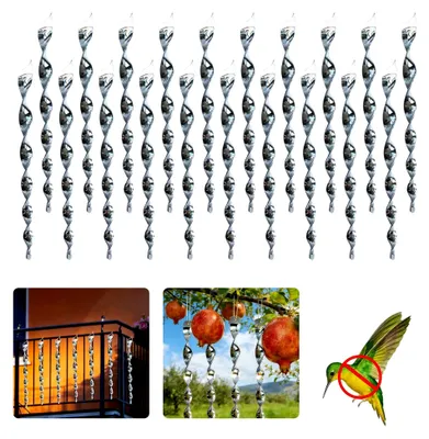 Produktbild von 20 Stück reflektierende Windspiralen zur Vogelabwehr für Balkon und Garten