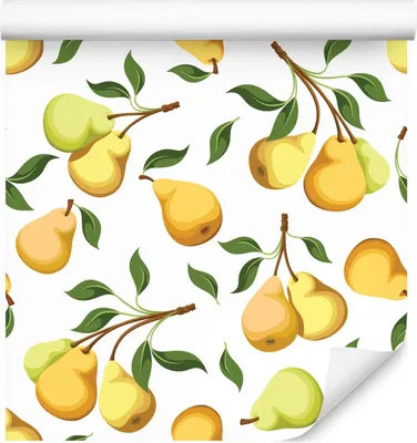 Produktbild von 10m VLIES TAPETE Rolle FRUCHT Birnen mit Blättern 3D Dekor 6379
