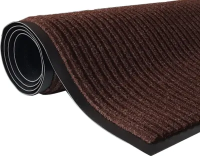 Produktbild von Wycieraczka tekstylna Mata wejściowa Mata zatrzymująca brud Mata w paski 90x150cm Brązowa