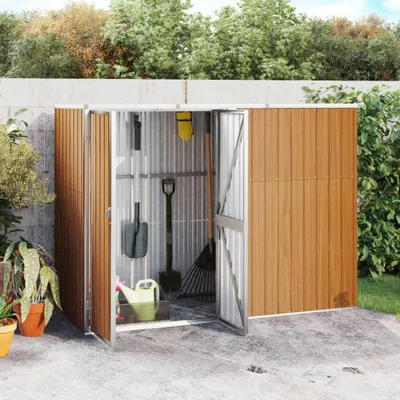 Image de VidaXL Abri de jardin 225x89x161 cm acier galvanisé brun