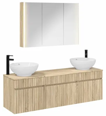 Obrázek produktu pro Sada koupelnových skříněk 4 pcs Dub sonoma 103,5 x 15,5 x 70 cm