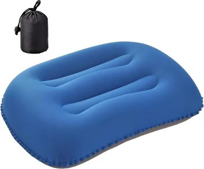 Produktbild von Aufblasbares Campingkissen aus Ultraleichtmaterial – 80 g leichtes Reisekissen für Outdoor-Aktivitäten – Strandkissen – 46 x 30 cm – blau