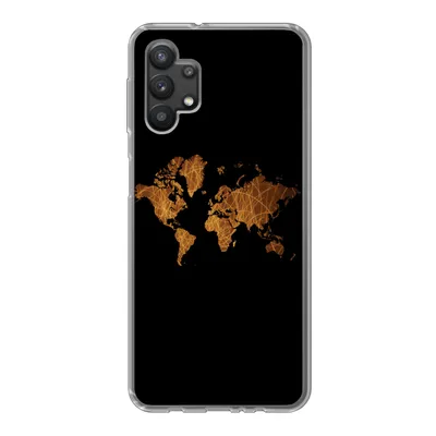 Produktbild von MuchoWow® Handyhülle Schutzhülle Hülle für Samsung Galaxy A32 5G Weltkarte - Schilf - Karte Silikon Softcase Handy Hülle - Softcase