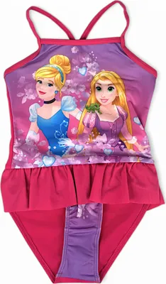 Produktbild von Badeanzug Disney Princess mit Rüschendetails Dunkelpink 110-116 cm