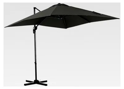 Produktbild von Gartenschirm 245 x 245 cm Ampelschirm mit Kurbelvorrichtung drehbar verstellbar Grau