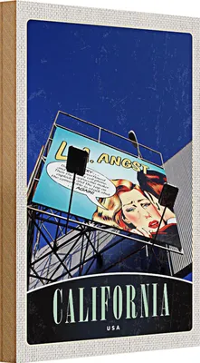 Produktbild von Holzschild Reise 20x30cm California Amerika USA Schauspieler