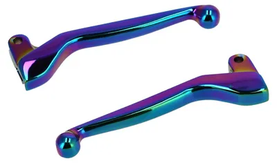 Image de Set: Levier à main - Aluminium massif, Levier de frein et d'embrayage - Rainbow Anodized - Pour Simson S50, S51, S53, SR50, KR51/2 Schwalbe