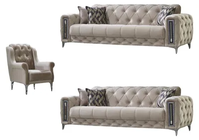 Produktbild von Sofa Set Rosario, Beige Stellvariante 3+3+1