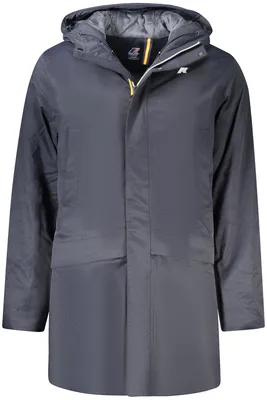 Produktbild von Moderne blaue Herrenjacke mit Kapuze und Futter für kalte Tage