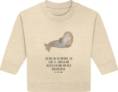 Produktbild von Mr. & Mrs. Panda Organic Baby Pullover Robbe Lachen 12. - 18. Monat - Natural Raw - Geschenk, Robben, Seehund, Lustige Sprüche, Bullover, Ostsee, Nordsee, Strand