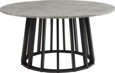 Image de Table basse 'Buzzard' Ø90 x 45 cm avec piètement bambou rond noir/imitation béton