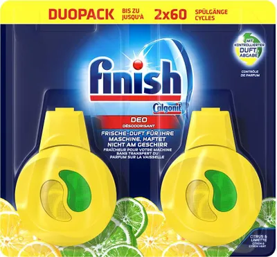 Zdjęcie produktu dla Finish DEO zapach do zmywarki lemon, 2 sztuki