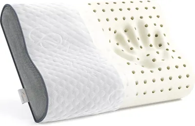 Imagen del producto de Almohada para el cuello COMFYCENTRE: Almohada ortopédica para el cuello fabricada con espuma viscoelástica, de 40 x 60 cm. Almohada ergonómica, ideal para dormir de lado, con soporte para el cuello