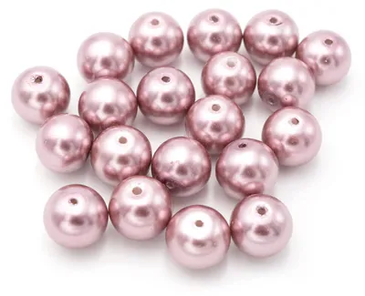 Produktbild von Vintageparts Glaswachsperlen rund rosebraun 12 mm, 20 Stück