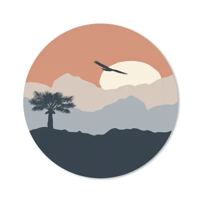 Produktbild von MuchoWow® Mauspad Mousepad Pastell - Sonnenuntergang - Berge 50x50 cm - Mousepads - Maus Mat - Pad - Mausunterlage - Vinyl