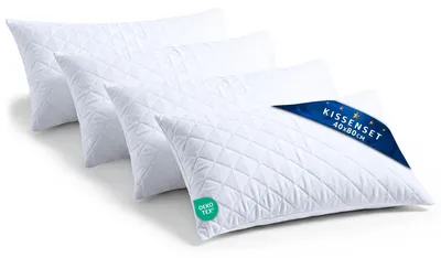Obrázok produktu pre Omgoods – Vankúš 40x80 cm, sada 4 kusov s výplňou – Dekoratívne vankúše vhodné na spanie a dekoráciu