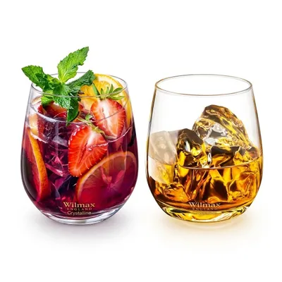 Immagine prodotto di Bicchieri da whisky Wilmax da 400 ml in cristallo trasparente, set da 2 WL-888051/2C