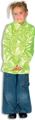 Produktbild von L310033G-152 neon grün Kinder Rüschenhemd Discohemd Gr.152