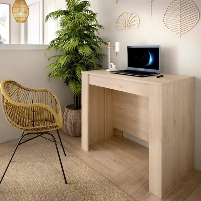 Immagine prodotto di Dmora Consolle Allungabile Alej 90x239x77h cm Marrone Rovere, 12 Posti Allungabile