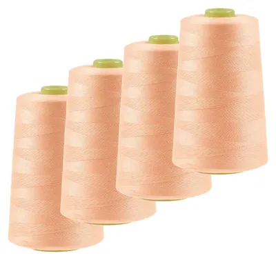 Produktbild von 4 x 4572m Overlock-Garn Overlock-Nähgarn Polyestergarn Farbe 501 bis 540, Farbe:A533 apricot