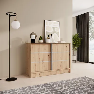 Produktbild von BEAUTYSOFA | Kommode MIRELA 120 cm Artisan, Sideboard mit 2 Schiebetüren, Modernes Design, viel Stauraum