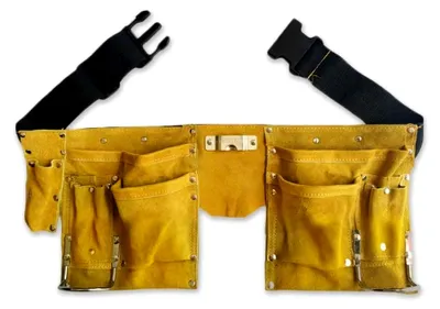 Produktbild von Leder Werkzeuggürtel mit mehreren Aufbewahrungstaschen und Schnallen