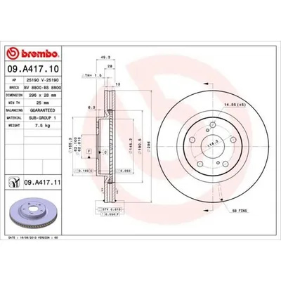Immagine prodotto di Bremsscheibe BREMBO 09.A417.11
