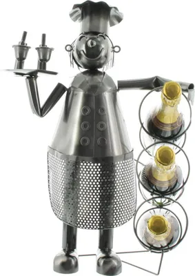 Produktbild von Mel-O-Design Wein-,Sekt-,Flaschenhalter 7064 "Koch für 3 Flaschen" 38 x 54 x 17 cm (BxHxT)