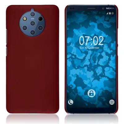 Produktbild von PhoneNatic Case kompatibel mit  Nokia 9 PureView - Hülle rot gummiert Hard-case Cover