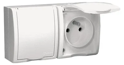 Image de Contact-Simon AQGZ1-2/11, blanc, plastique, IP54, 250 V, 122 mm, 46 mm