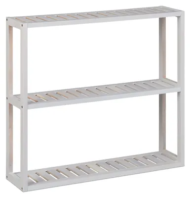 Wandregal Holz 3 Etagen 54x60x15 cm Weiß
