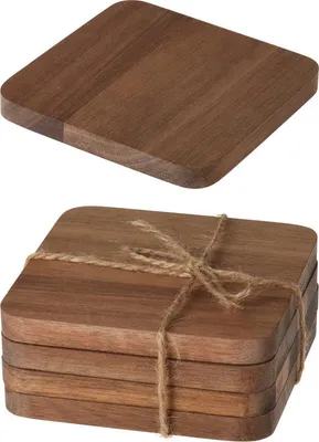 Produktbild von Excellent Houseware Coaster Set Acaciahout 4-teilig