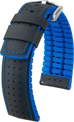 Immagine prodotto di Hirsch Robby L nero e blu cinturino in pelle di vitello 24 mm 0918094050-4-24