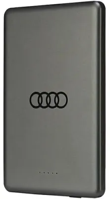 Zdjęcie produktu dla Audi Powerbank Indukcyjny 15W 5000Mahszary/Grey Big Logo Magsafe Au-Mwpb5000-Gt/D1-Gy