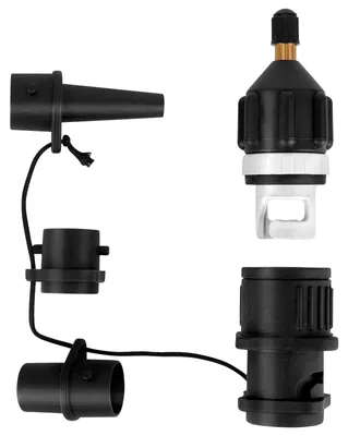 Produktbild von Ventiladapter Luftpumpenadapter Aufblasadapter - 4 Aufsätze - Kunststofflegierung - Für SUP und Kajak