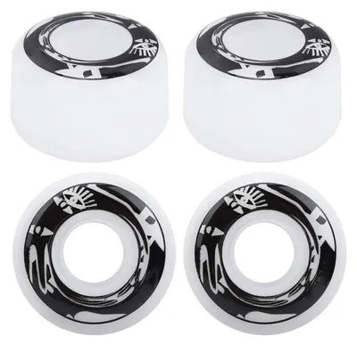 Immagine prodotto di Set di 4 ruote per skateboard, 54 x 36 mm, durezza 75-85A, inPoliuretanobianco con motivo