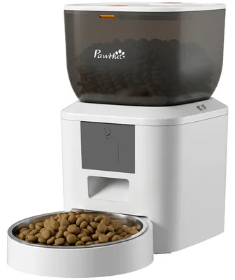 Productafbeelding van PawHut Voerautomaat voor Katten, 2,4G WiFi, 4 liter kattenvoerautomaat met app-bediening