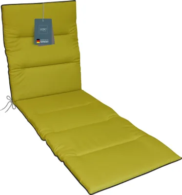 Produktbild von LILENO HOME Sonnenliege Auflage als [1er Set - Rollliege] in Limette + Keder Grau - Gartenliegen Auflage perfekt für Strandliege - Polster Auflage für Gartenliege (190x60x4cm)
