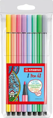 Produktbild von Premium-Filzstift - STABILO Pen 68 - 8er Pack - Pastellfarben