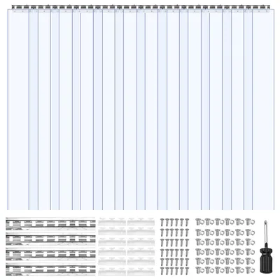 PVC-Streifenvorhang transparent 2,1x1,8 m 2 mm 12 Stück