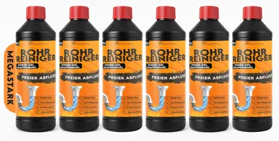 Produktbild von hausleben Abflussreiniger EXTRA STARK 6x1000ml – Rohrreiniger Power-Gel gegen Haare, Fett & Verstopfungen für Küche, Bad, Dusche und Abflussfrei