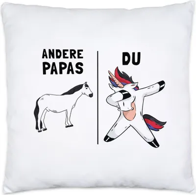 Produktbild von Andere Papas Du Kissen inkl. Füllung bester Vater Papa Einhorn Lustig Geburtstag Vatertag Sohn Tochter Geschenk