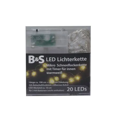 Produktbild von Lichterkette Mirko Schneeflockenkette 20 LED Timerfunktion für Innen