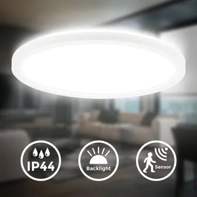 Obrázek produktu pro LED stropní světlo detektor pohybu IP44 LED koupelnové světlo koupelnové světlo ploché