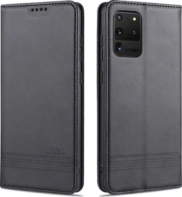 Immagine prodotto di Custodia Samsung S20 Ultra, Portafoglio con chiusura magnetica e supporto, Custodia Flip in pelle per Samsung Galaxy S20 Ultra Nero