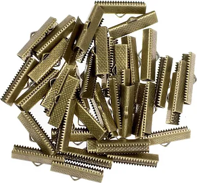 50 Endstücke Bandklemmen antik bronze
